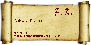 Pakos Kazimir névjegykártya